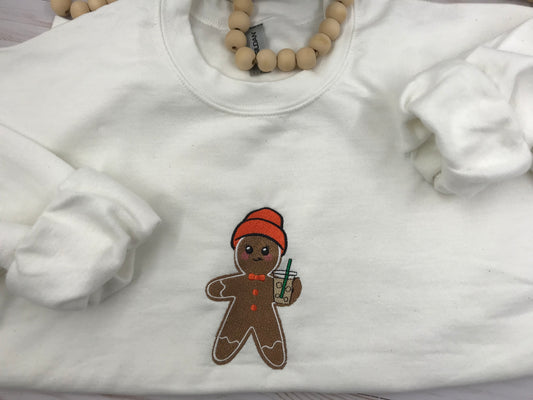 Gingerbread Holding Iced Coffee - Sweatshirt