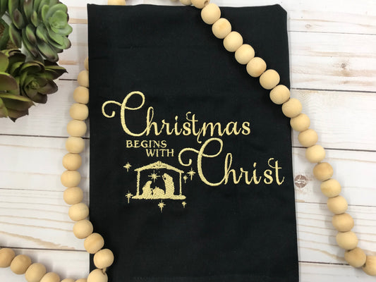 Dish Towel - Christmas begins with Christ